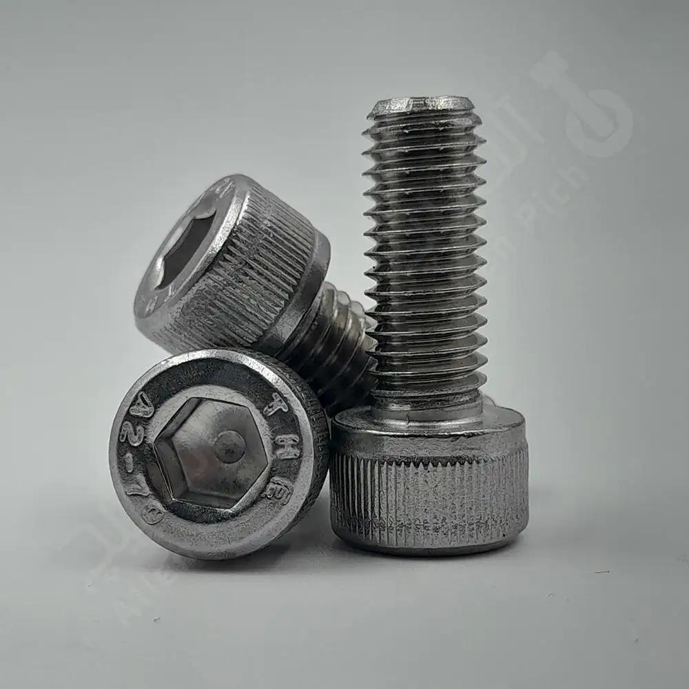 پیچ آلن باسر استیل 304 A2-70 تمام رزوه | DIN 912|DIN 912 | Socket Head Cap Screws 304 Stainless Steel With Full Thread